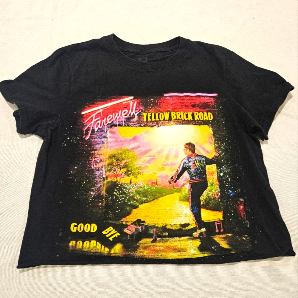 Elton John Farewell Yellow Brick Road Concert 2018 Black T Shirt Size S